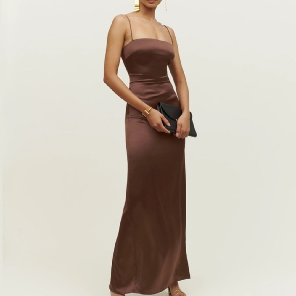 Reformation Frankie Silk Dress Cafe